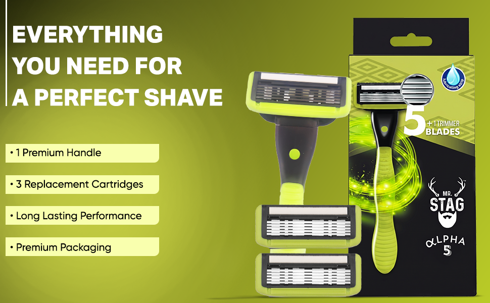 Mr. Stag Alpha5 Germany Steel Blade Shaving Razor for Men (Pack of 1) detail